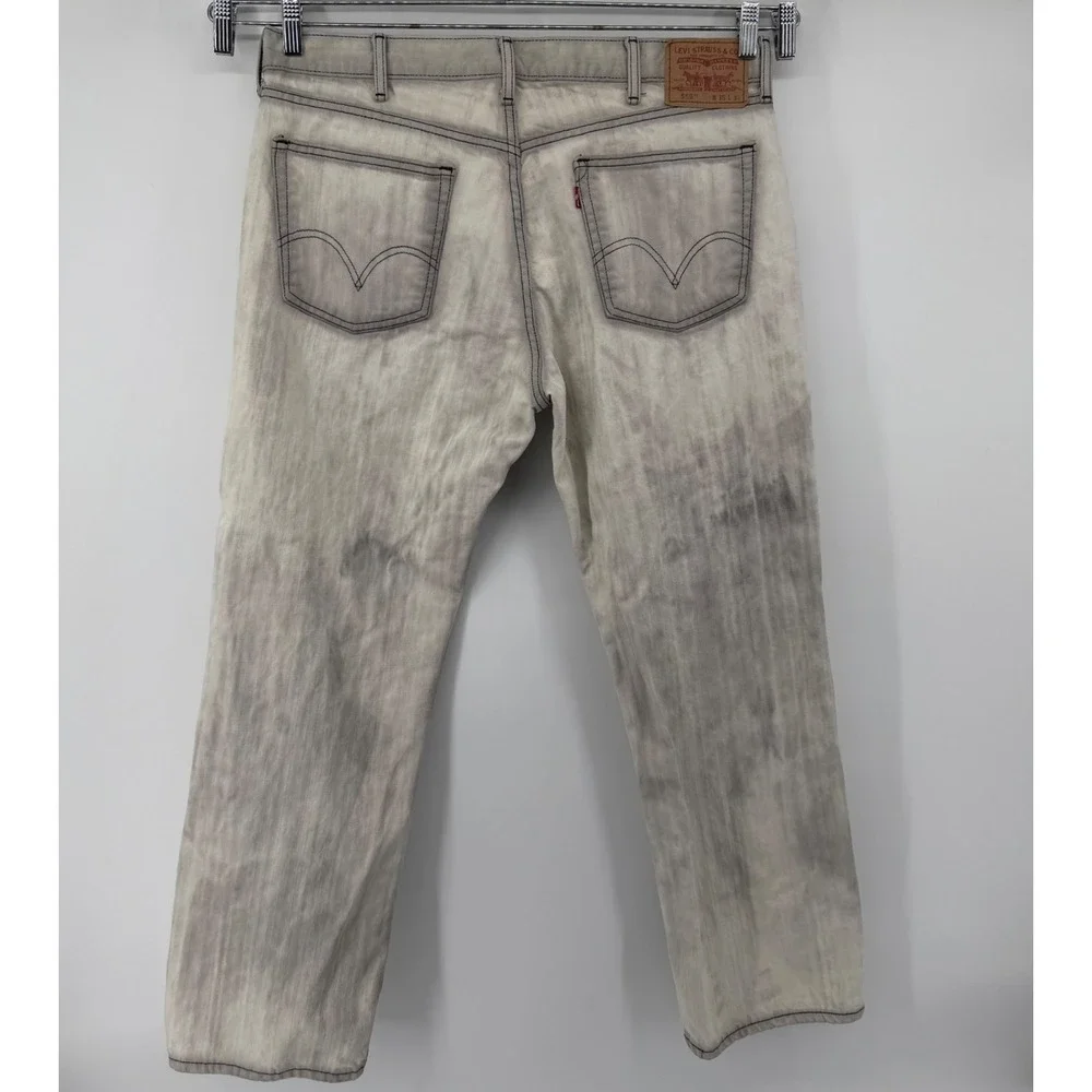 Levis Jeans Mens 38x32 Grey 559 Relaxed Straight Acid‎ Wash Denim Pants